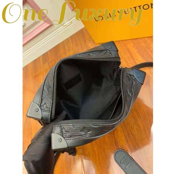 Replica Louis Vuitton LV Unisex Soft Trunk Bag Monogram-Embossed Black Taurillon Cowhide Leather 7