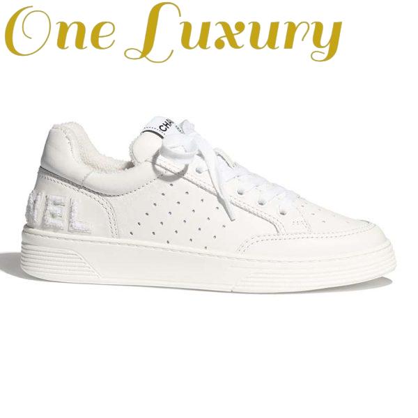 Replica Chanel Women Sneakers Calfskin White