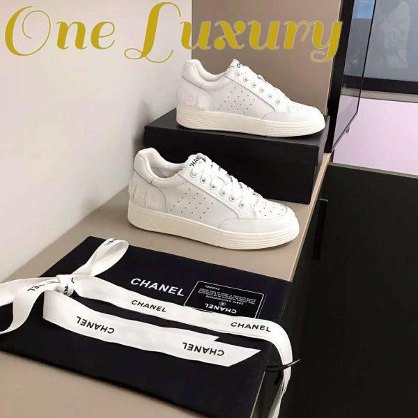 Replica Chanel Women Sneakers Calfskin White 3