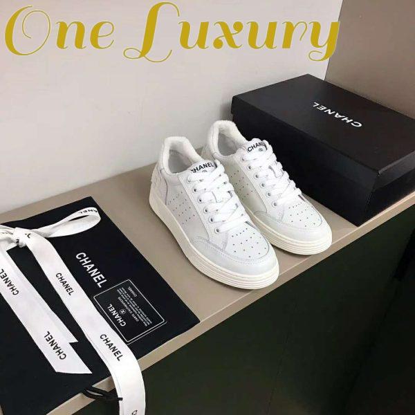 Replica Chanel Women Sneakers Calfskin White 5