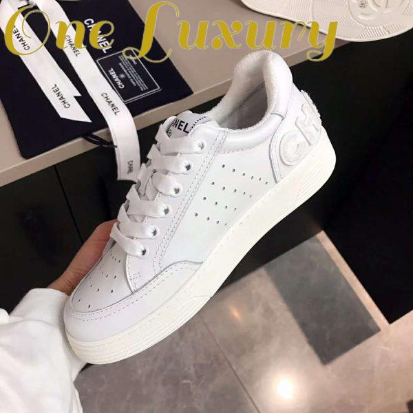 Replica Chanel Women Sneakers Calfskin White 7