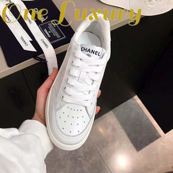 Replica Chanel Women Sneakers Calfskin White 8
