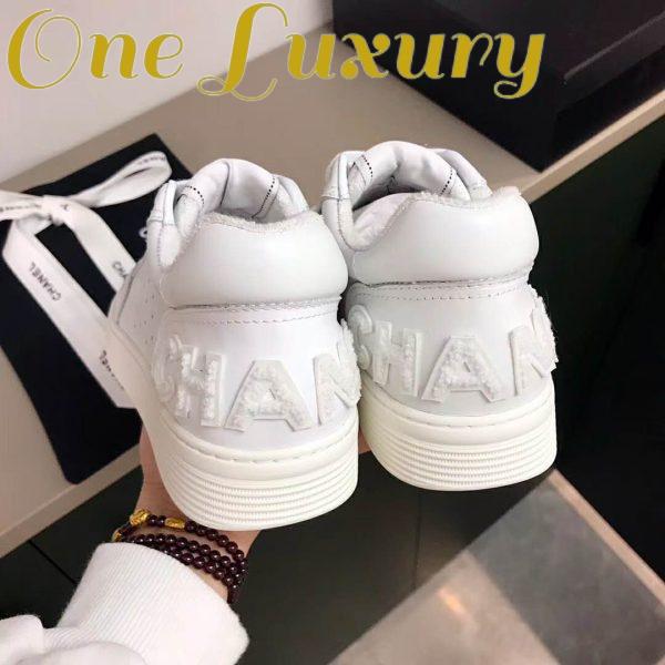 Replica Chanel Women Sneakers Calfskin White 9