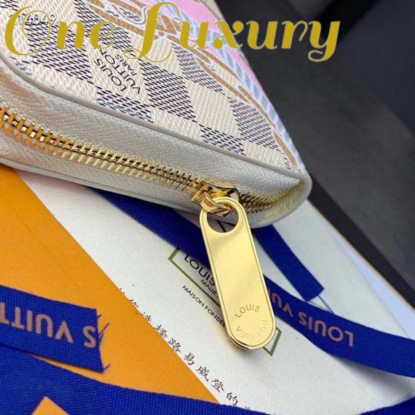 Replica Louis Vuitton LV Unisex Zippy Wallet Damier Azur Coated Canvas Cowhide Leather 10