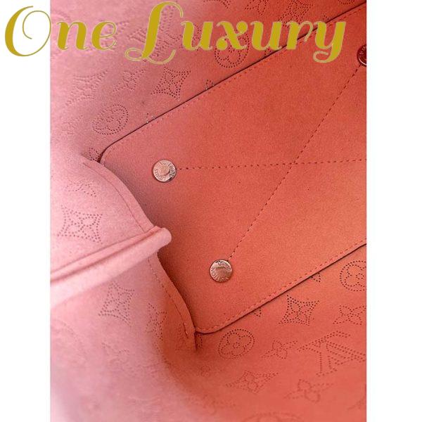 Replica Louis Vuitton LV Women Bella Bucket Bag Black Perforated Mahina Calf Leather 11