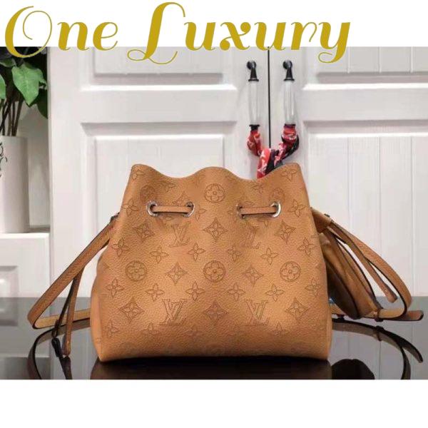 Replica Louis Vuitton LV Women Bella Bucket Bag Mahina Arizona Brown Calfskin Calf Monogram 4