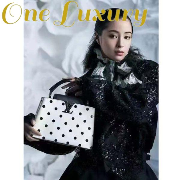 Replica Louis Vuitton LV Women Capucines BB Black White Calfskin Cowhide Leather 16
