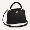 Replica Louis Vuitton LV Women Capucines BB Handbag Black Taurillon Leather Snap Hook