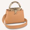 Replica Louis Vuitton LV Women Capucines BB Handbag Brown Python Taurillon Leather