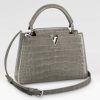 Replica Louis Vuitton LV Women Capucines BB Handbag Grey Crocodilien Brillant Savoir Faire