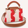 Replica Louis Vuitton LV Women Capucines BB Handbag Red Smooth Calfskin and Embroidered Canvas