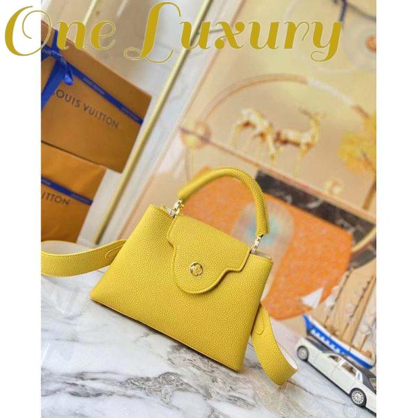 Replica Louis Vuitton LV Women Capucines BB Handbag Yellow Taurillon Leather 6