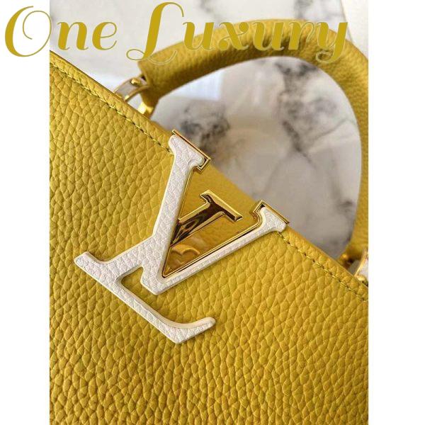 Replica Louis Vuitton LV Women Capucines BB Handbag Yellow Taurillon Leather 9