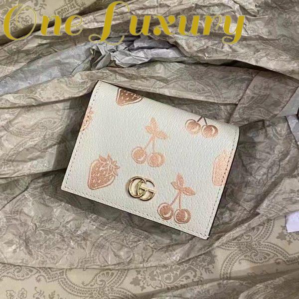 Replica Gucci GG Unisex GG Marmont Berry Card Case Wallet White Double G 3