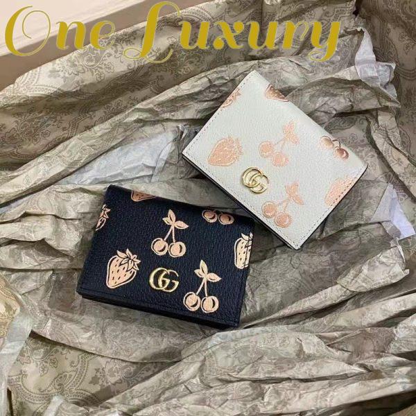 Replica Gucci GG Unisex GG Marmont Berry Card Case Wallet White Double G 4