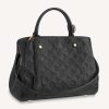 Replica Louis Vuitton LV Women Montaigne MM Handbag Monogram Empreinte Black