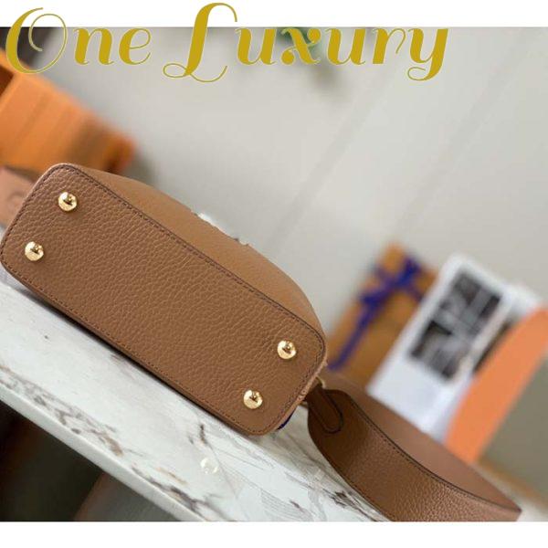 Replica Louis Vuitton LV Women Capucines Mini Handbag Golden Yellow Taurillon Leather Python Skin 10