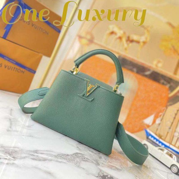 Replica Louis Vuitton LV Women Capucines Mini Handbag Vert D’eau Green Taurillon Leather 3