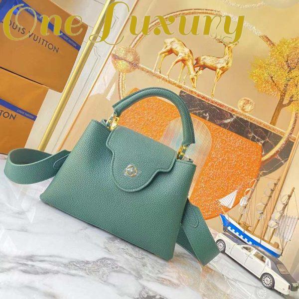 Replica Louis Vuitton LV Women Capucines Mini Handbag Vert D’eau Green Taurillon Leather 4