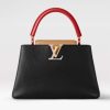 Replica Louis Vuitton LV Women Capucines MM Handbag Black Beige Red Taurillon Leather