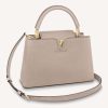 Replica Louis Vuitton LV Women Capucines MM Handbag Galet Gray Taurillon Leather