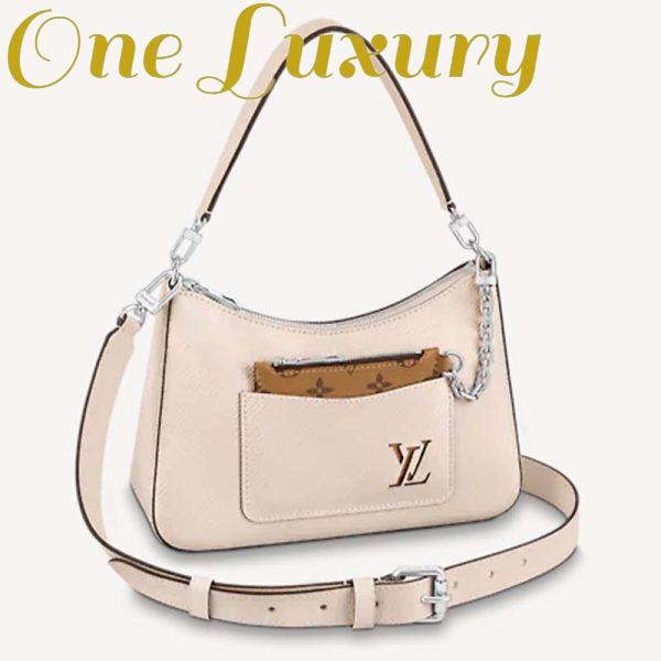 Replica Louis Vuitton LV Women Marelle Handbag Quartz White Epi Grained Cowhide Canvas
