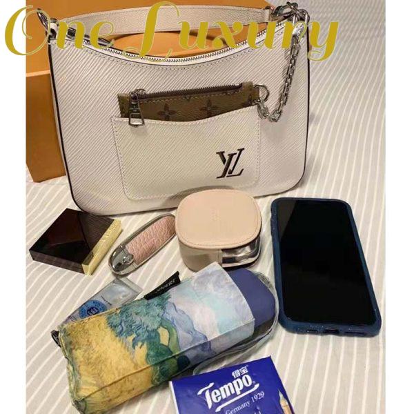 Replica Louis Vuitton LV Women Marelle Handbag Quartz White Epi Grained Cowhide Canvas 3