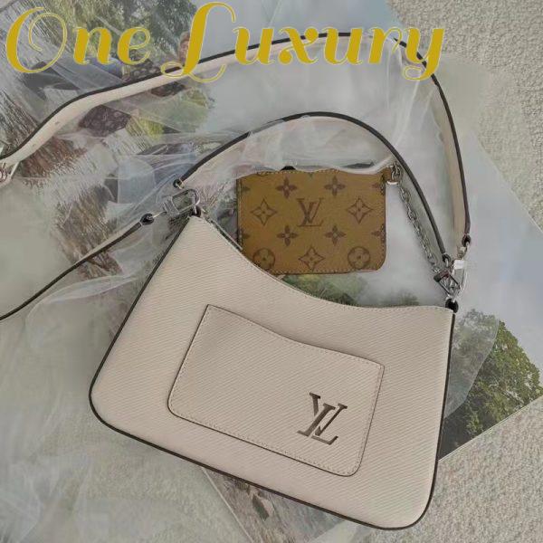 Replica Louis Vuitton LV Women Marelle Handbag Quartz White Epi Grained Cowhide Canvas 4