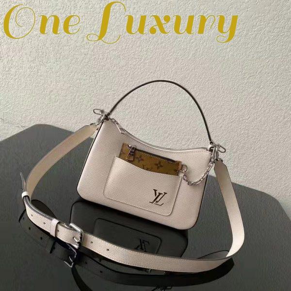 Replica Louis Vuitton LV Women Marelle Handbag Quartz White Epi Grained Cowhide Canvas 8