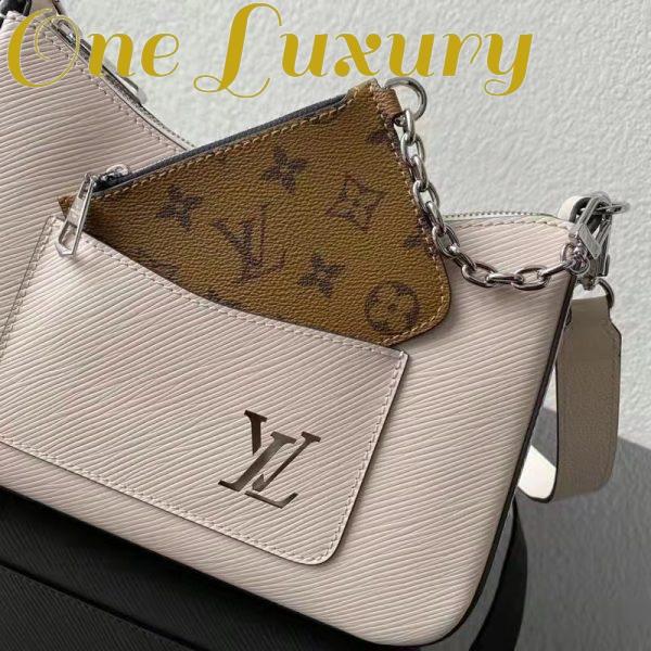 Replica Louis Vuitton LV Women Marelle Handbag Quartz White Epi Grained Cowhide Canvas 12