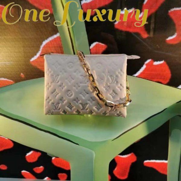 Replica Louis Vuitton LV Women Coussin PM Handbag Cream Monogram-Embossed Puffy Lambskin Calfskin 7