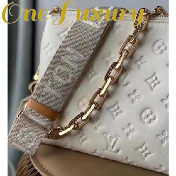 Replica Louis Vuitton LV Women Coussin PM Handbag Cream Monogram-Embossed Puffy Lambskin Calfskin 8