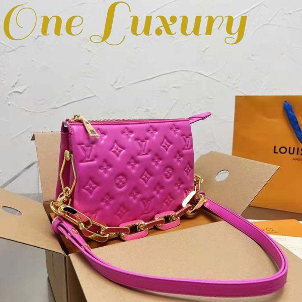 Replica Louis Vuitton LV Women Coussin BB Handbag Orchidee Purple Monogram Embossed Puffy Lambskin 3