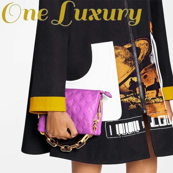 Replica Louis Vuitton LV Women Coussin BB Handbag Orchidee Purple Monogram Embossed Puffy Lambskin 5