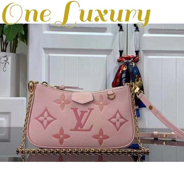 Replica Louis Vuitton LV Women Easy Pouch Pink Monogram Empreinte Embossed Supple Grained Cowhide 3