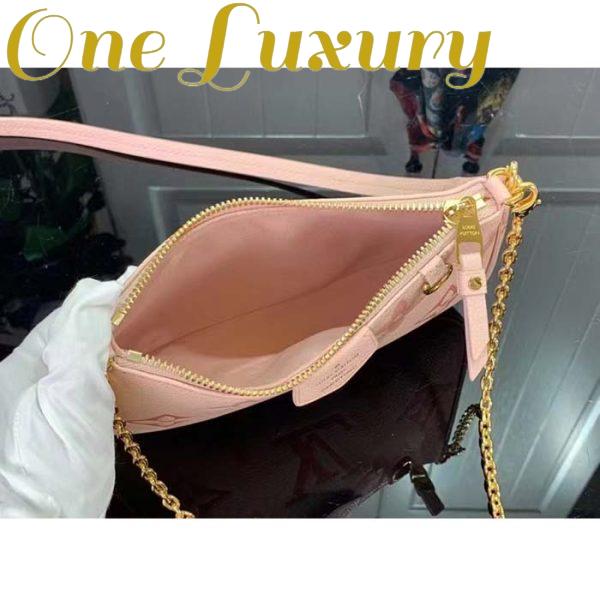 Replica Louis Vuitton LV Women Easy Pouch Pink Monogram Empreinte Embossed Supple Grained Cowhide 7