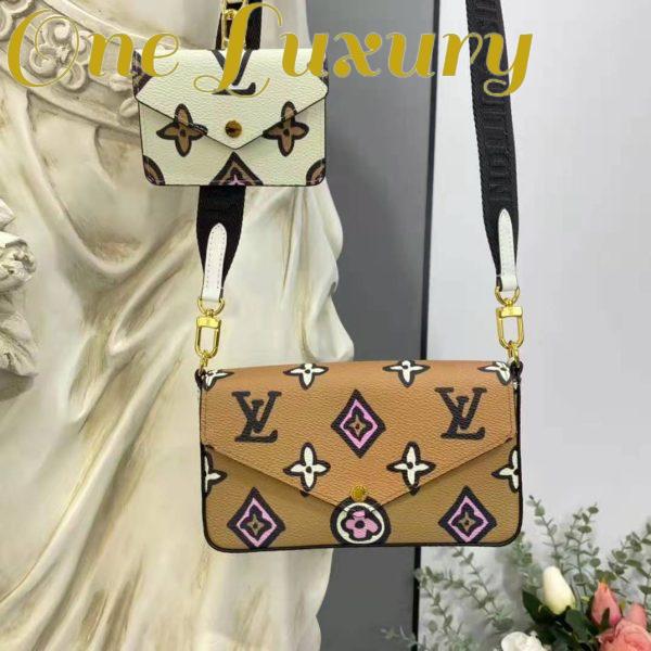 Replica Louis Vuitton LV Women Félicie Strap Go Pochette Arizona Beige Crème Monogram Coated Canvas 4