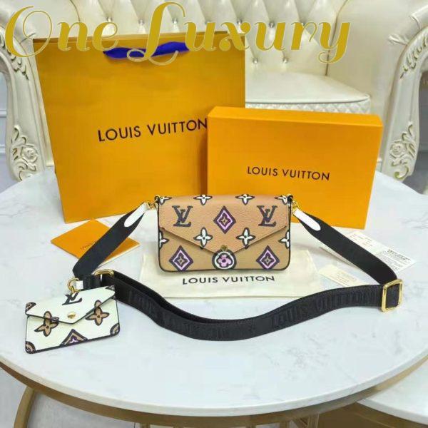 Replica Louis Vuitton LV Women Félicie Strap Go Pochette Arizona Beige Crème Monogram Coated Canvas 6