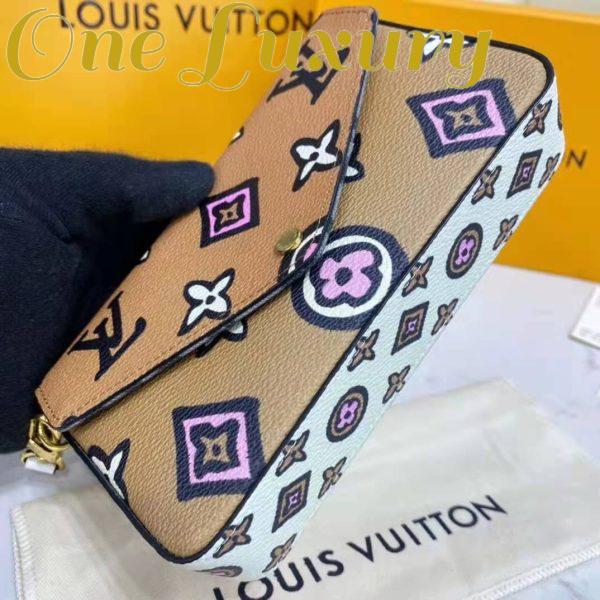 Replica Louis Vuitton LV Women Félicie Strap Go Pochette Arizona Beige Crème Monogram Coated Canvas 10