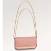 Replica Louis Vuitton LV Women Lockme Tender Pochette Trianon Pink Quartz White Grained Calf