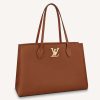 Replica Louis Vuitton LV Women Lockme Shopper Black Grained Calf Leather 14