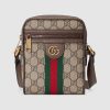 Replica Gucci GG Men Ophidia GG Shoulder Bag in Beige/Ebony GG Supreme Canvas