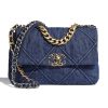 Replica Chanel Women Chanel 19 Flap Bag Denim Blue Fabrics