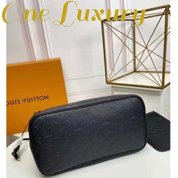 Replica Louis Vuitton LV Women Neverfull MM Tote Black Embossed Cowhide Leather 7