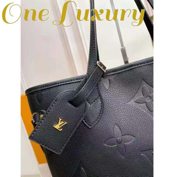 Replica Louis Vuitton LV Women Neverfull MM Tote Black Embossed Cowhide Leather 9