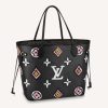 Replica Louis Vuitton LV Women Neverfull MM Tote Black Embossed Cowhide Leather 13