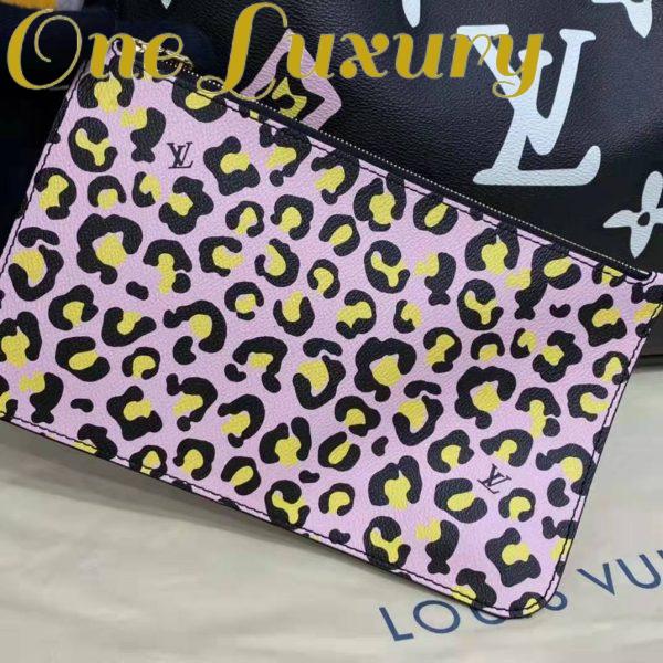 Replica Louis Vuitton LV Women Neverfull MM Tote Black Monogram Coated Canvas Cowhide Leather 13