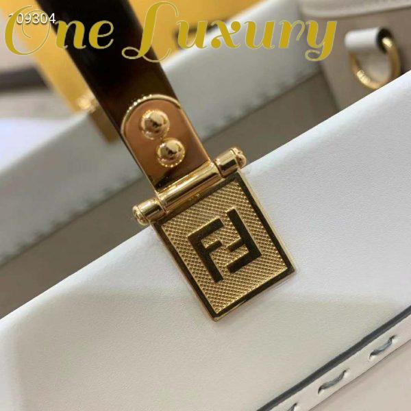 Replica Fendi Women Sunshine Shopper Bag White Leather “FENDI ROMA” 9