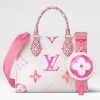 Replica Louis Vuitton LV Women OnTheGo MM Tote Silver Coated Canvas Cowhide Leather 14