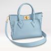 Replica Louis Vuitton LV Women On My Side PM Handbag Bleu Nuage Blue Perforated Calf Leather